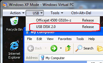 Windows 7 XP Mode, USB Drive Release